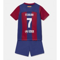 Barcelona Ferran Torres #7 Domaci Dres za djecu 2023-24 Kratak Rukav (+ Kratke hlače)